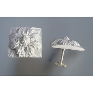 Pair Large Square Hollywood Regency Curtain Holder Drape Holdback 4.75" Square